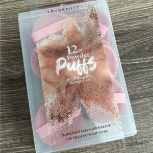 TruBeauty 12pc Pink Powder Puffs Set NEW
